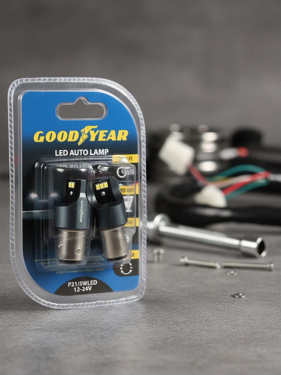 Лампа автомобильная Goodyear, P21/5, WLED, GY015005, 12-24V, 2 шт, светодиодная