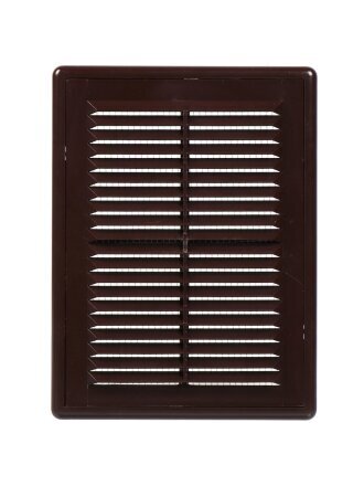 Решетка вентиляционная ABS пластик, разъемная, 150х200 мм, с сеткой, коричневая, Event, 1520РЦ