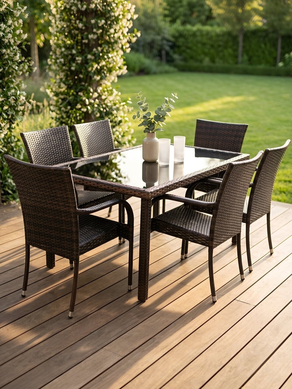 Мебель садовая стол, 57х64х94 см, 6 стульев, стол 57х64х94 см, стул 150х90х74 см, C010251