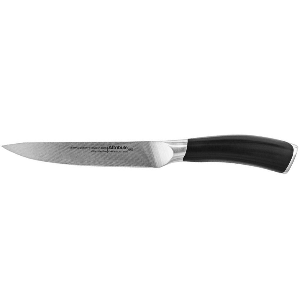 Нож кухонный Attribute, CHEF`S SELECT, универсальный, нержавеющая сталь, 13 см, рукоятка пластик, APK012 нож сантоку attribute knife chef akc026 16см