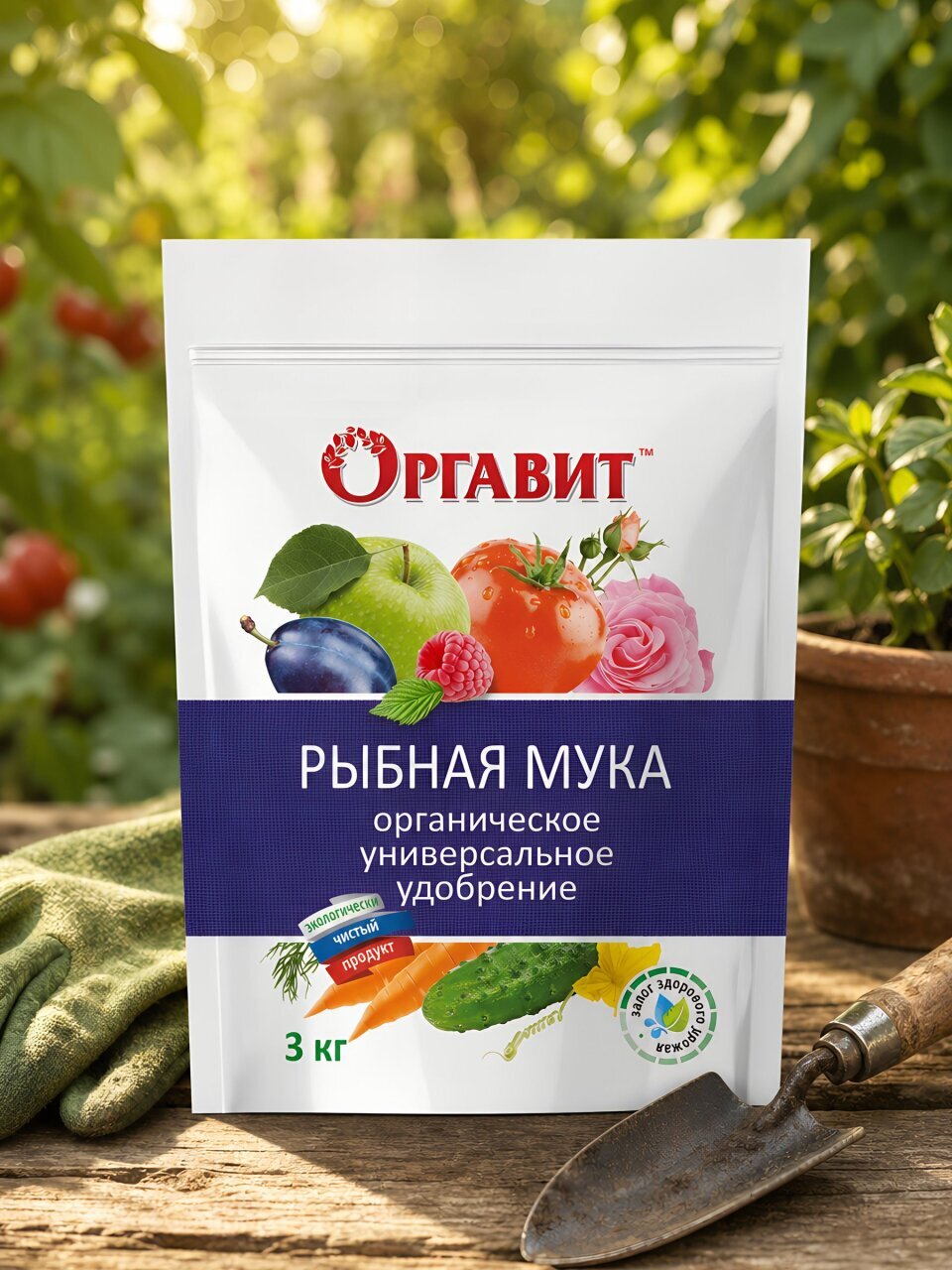 Удобрение Рыбная мука, универсальное, органическое, порошок, 3 кг, Оргавит
