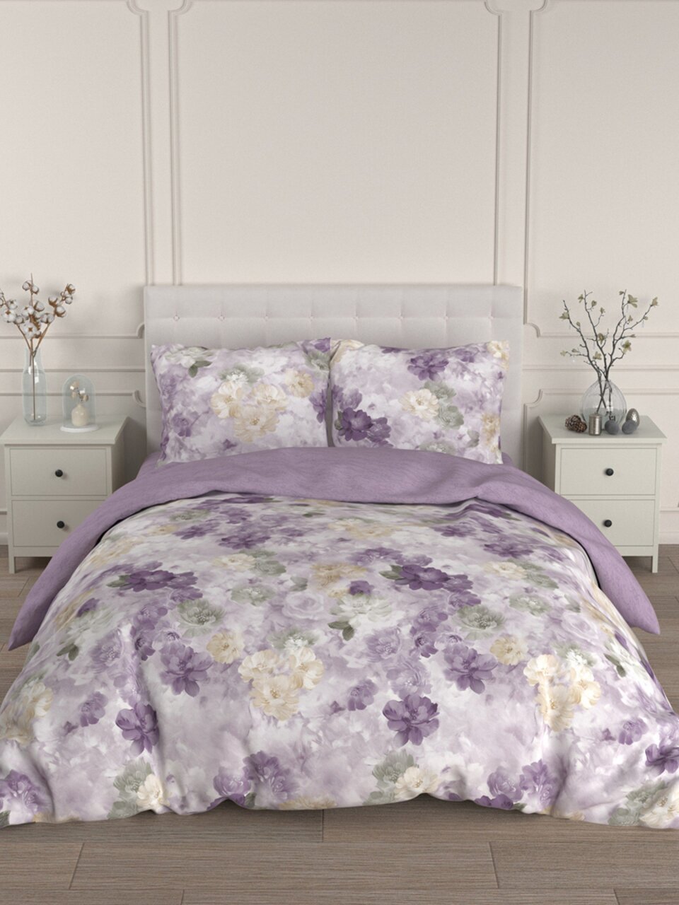 Постельное белье 2-спальное, простыня 215х240 см, 2 наволочки 70х70 см, пододеяльник 175х215 см, Для Snoff, сатин, Для Snoff Ларами, Ларами