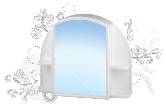 Шкаф пл зеркальный Орион АС11804000 белый мрамор (шкаф 508х424х123,зерк.391х275+4 шурупа с дюб)