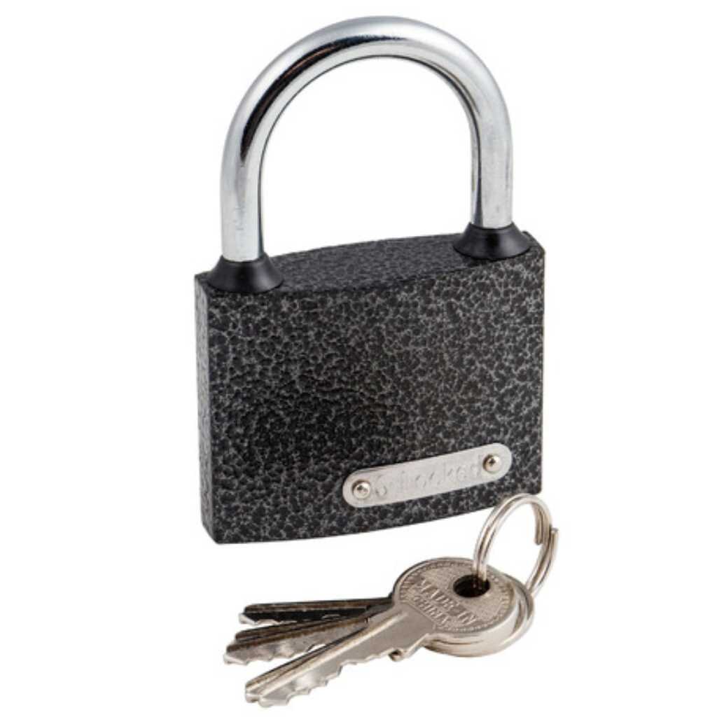 Замок навесной S-Locked, ВС 01-75, 121253, цилиндровый, серебристый/серый, 75 мм, 5 ключей