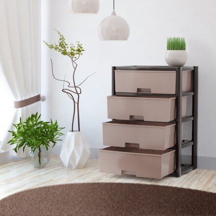 Комод 4 ящика, Колорит, 56х39х81 см, венге, широкий, М8761, Альтернатива