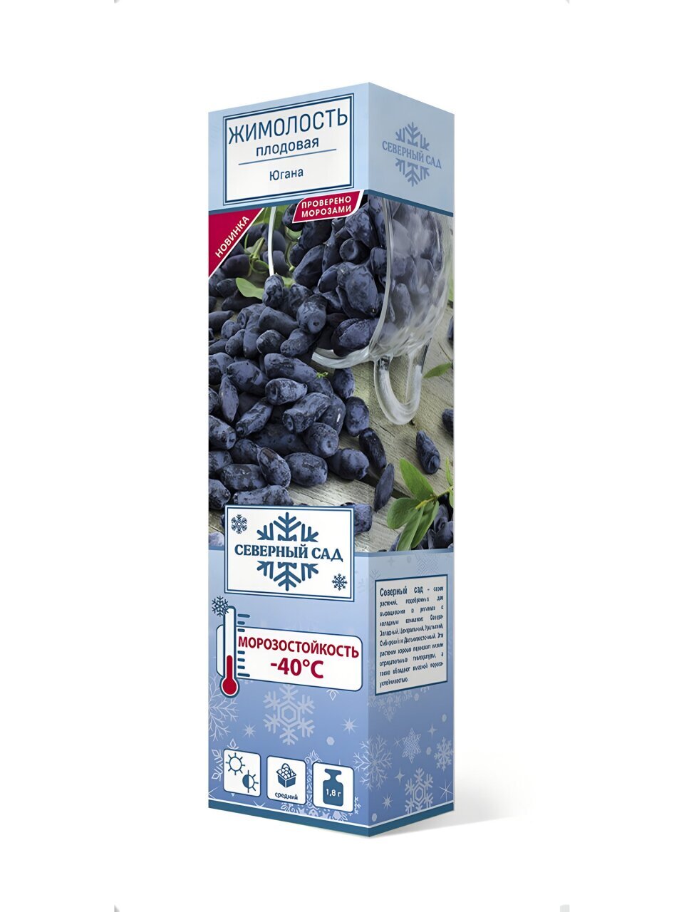 Саженцы Жимолость съедобная, Югана, средняя, тёмно-фиолетовая с сильным восковым налётом