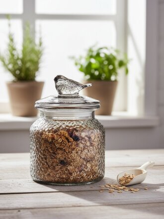 Банка для сыпучих продуктов, стекло, 0.65 л, с крышкой, Lefard, Garden Grey, 172-188