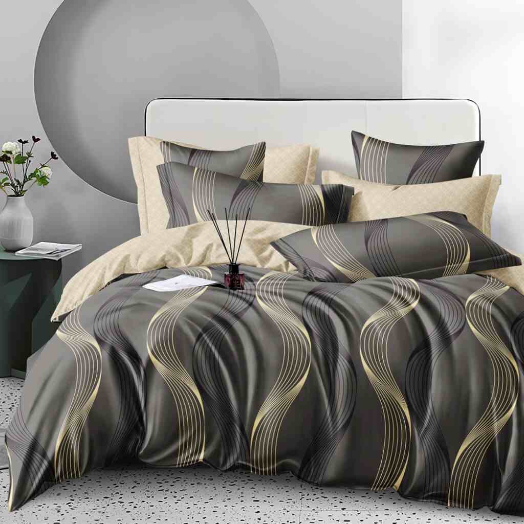 Постельное белье семейное, простыня 215х240 см, 2 наволочки 70х70 см, 2 пододеяльника 145х215 см, Butterfly, сатин, 2293