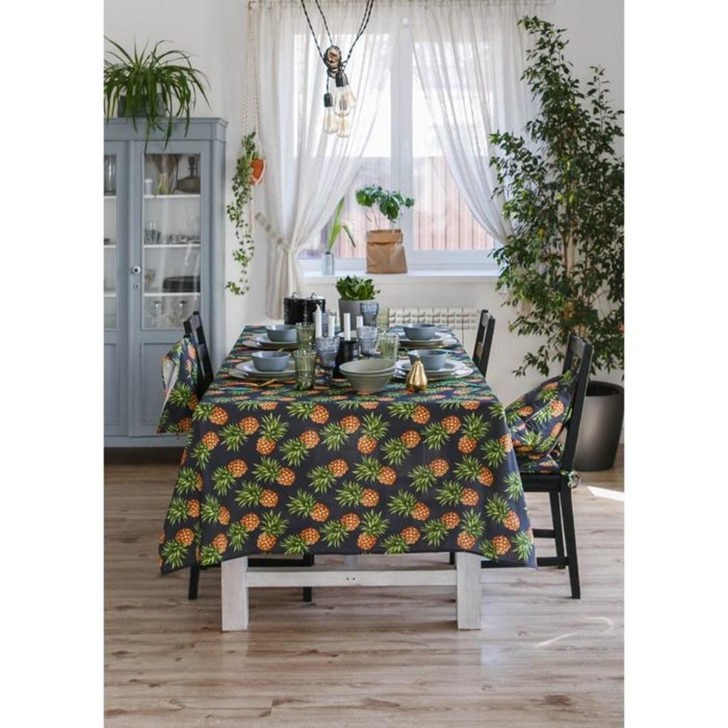 Скатерть «Этель» Ананасы 150×220 см, репс, пл. 130 г/м2, 100% хлопок, 4275197