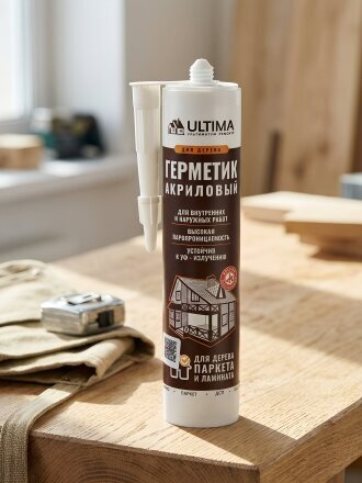 Герметик акриловый, для дерева, Ultima, ULTT300, 300 г, тик