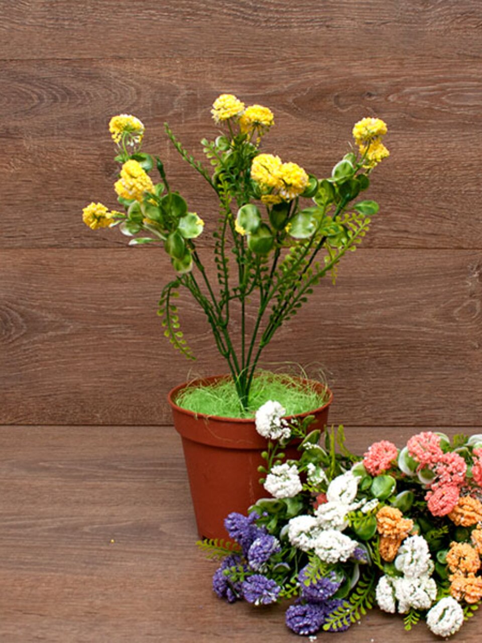 Цветок искусственный декоративный пасхальный, Клевер, 5 веток, 30 см, в ассортименте, FP246