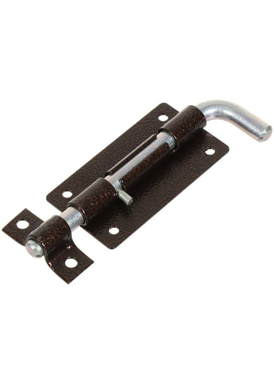 Задвижка дверная, ригель круглый гнутый, Секрет-Киров, 120 мм, ЗД-10, 14007, медь