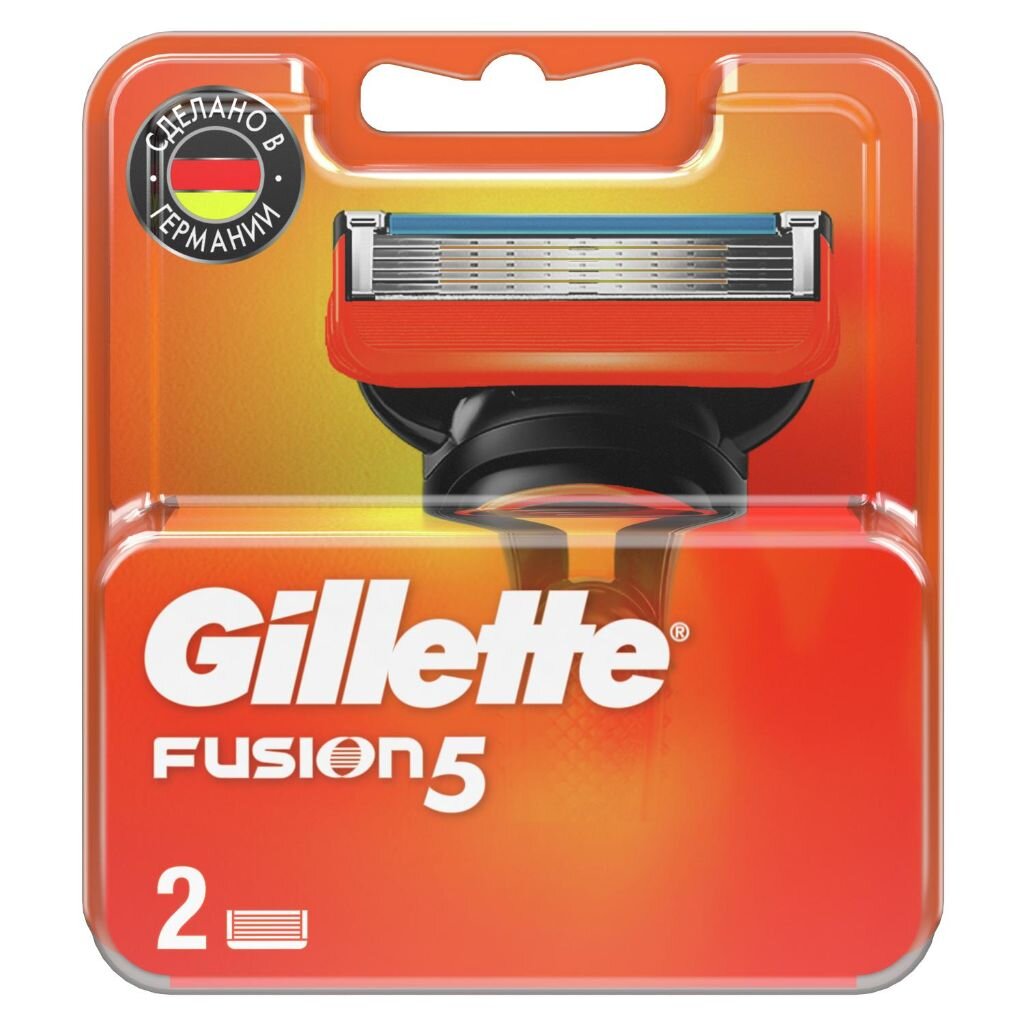 Сменные кассеты для бритв Gillette, Fusion, для мужчин, 2 шт гель для бритья gillette увлажняющий 200 мл