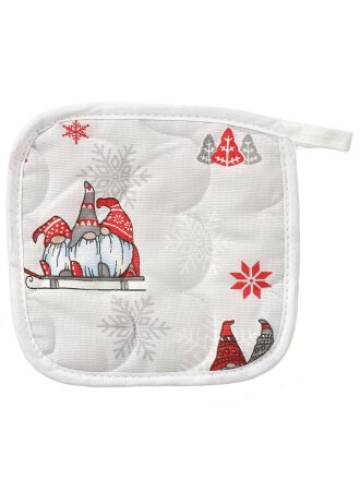 Прихватка 18х18 см, рогожка, 100%хл, Лесные гномы