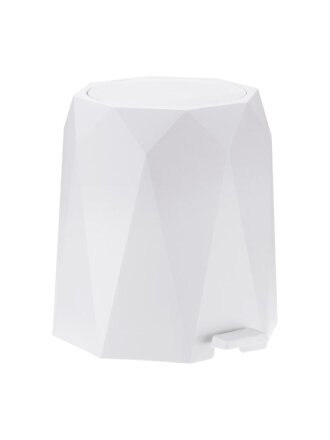 Контейнер для мусора пластик, 4.5 л, педаль, белый, Idea, Призма, М 2482