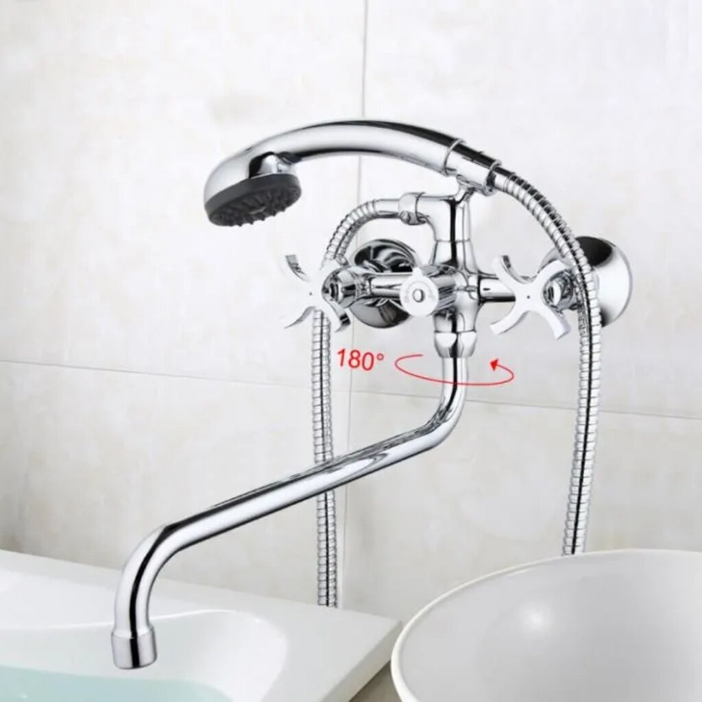 Смеситель для ванны, Gappo, с кран-буксой, G2243 смеситель для ванны рмс короткий излив с кран буксой sl115 142e
