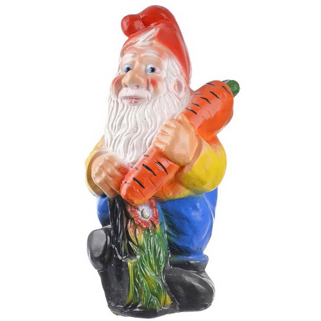 Фигурка садовая Гном с морковью, 25х45 см, гипс, 54 фигурка садовая гном с кабачками 24х36 см гипс 235