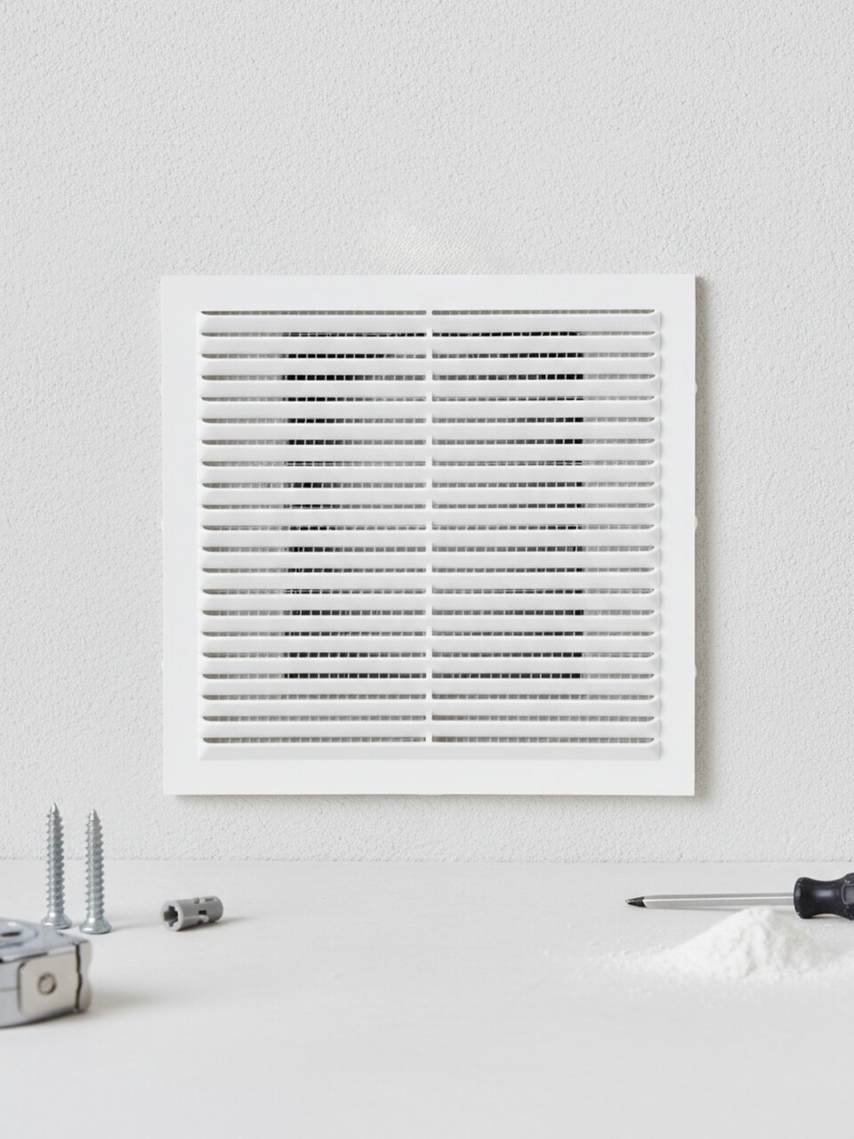 Решетка вентиляционная пластик, 190х190 мм, с сеткой, Viento, 1919В