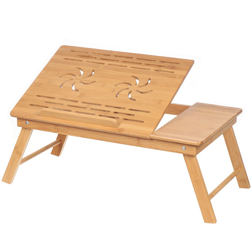 Столик-поднос для ноутбука бамбук, 59.5х32.8х35 см, прямоугольный, Катунь, КТ-СН-01 поднос бамбук 30х5 см круглый катунь 7 кт пд 07