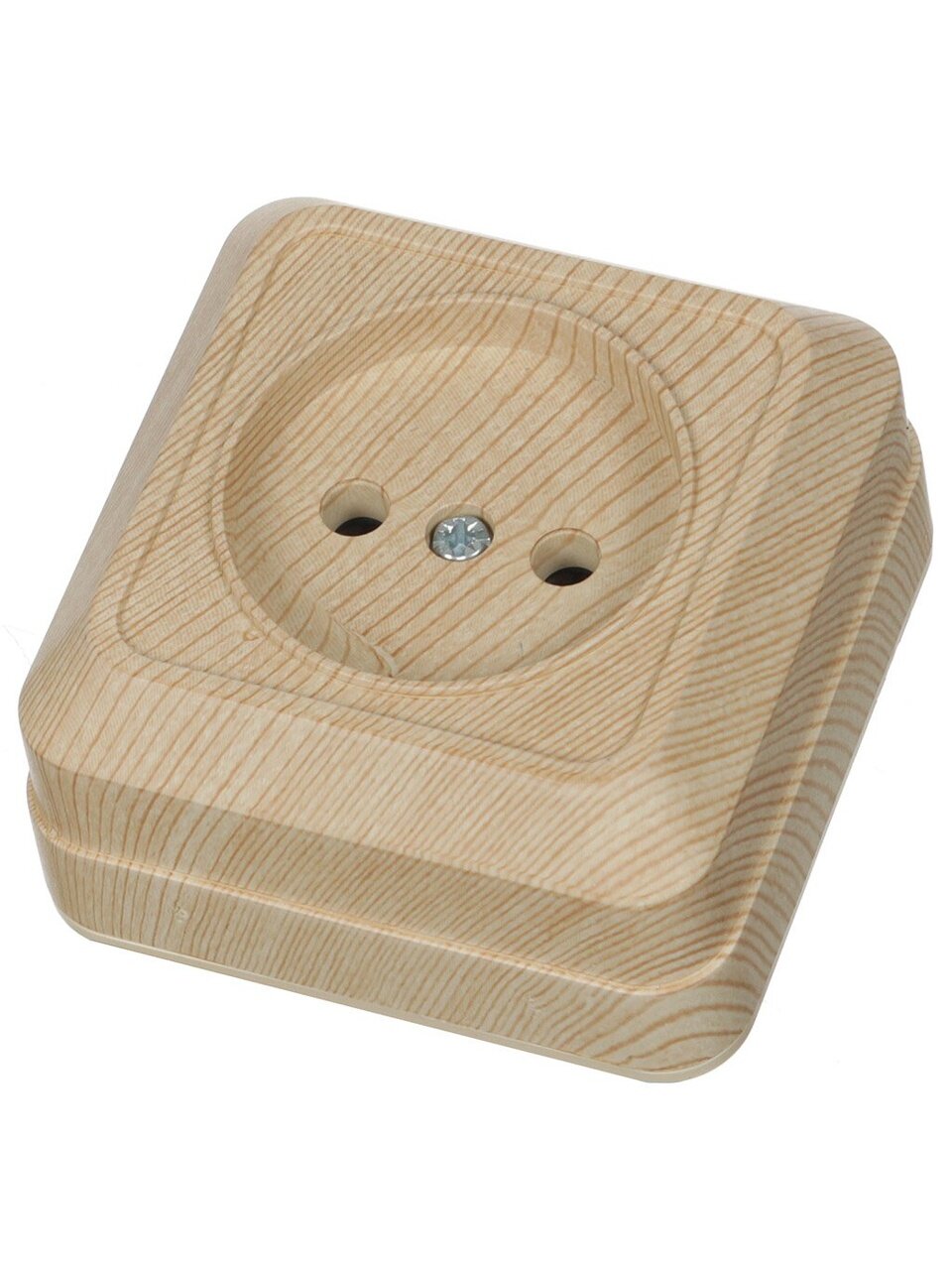 Розетка открытой установки, 1 гнездо, без заземления, 10 А, IP20, сосна, TDM Electric, Ладога, SQ1801-0049