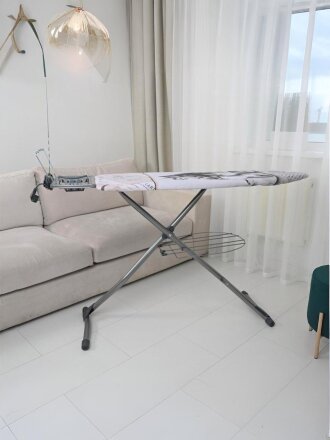 Доска гладильная 122х42 см, Гранд НГ, подставка для утюга, гладильный рукав, встроенная розетка, полка для белья, удлинитель 1.9 м, Nika, НГ, в ассортименте