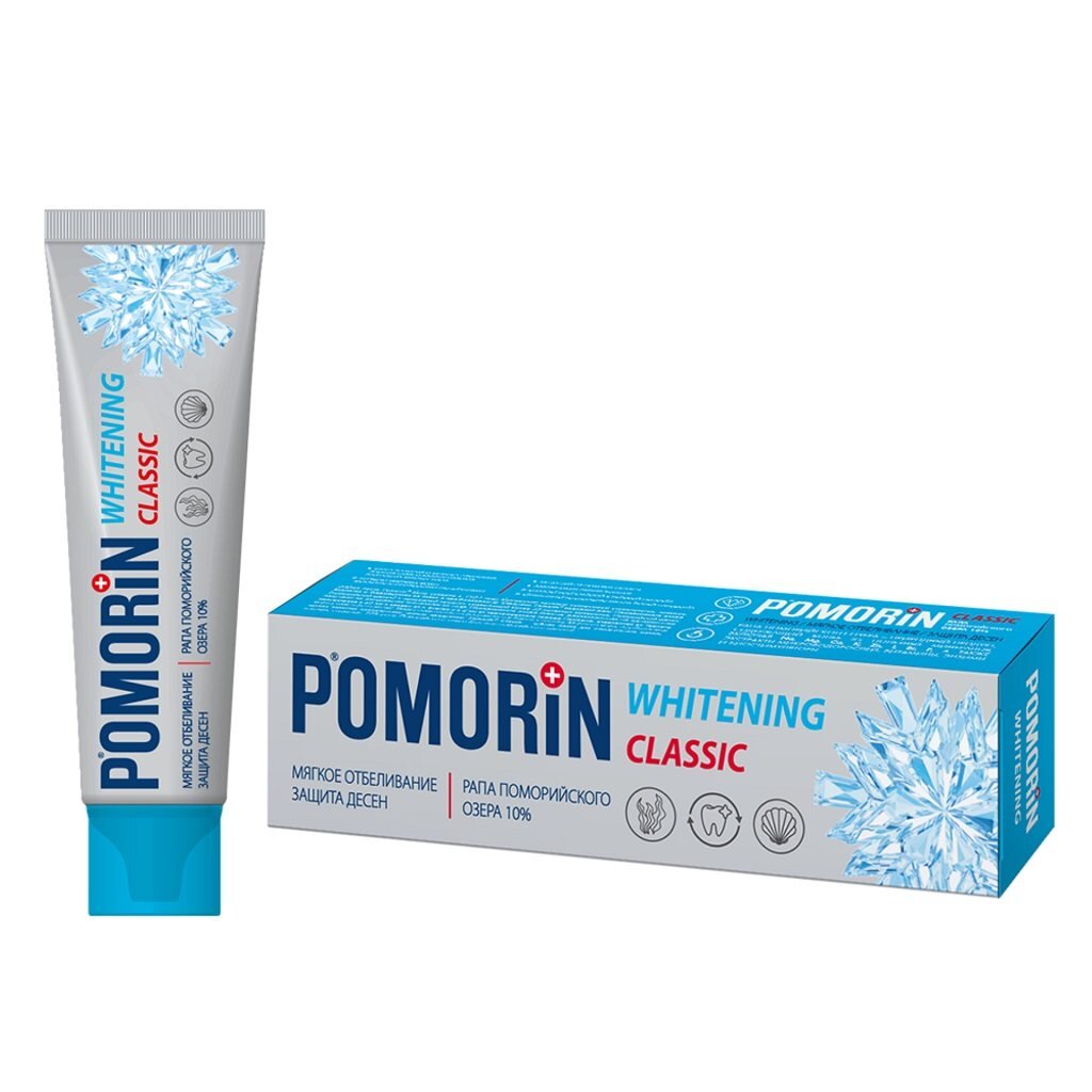 Зубная паста Pomorin, Classic, 100 мл, Мягкое отбеливание splat зубная паста отбеливание плюс компакт 40 мл