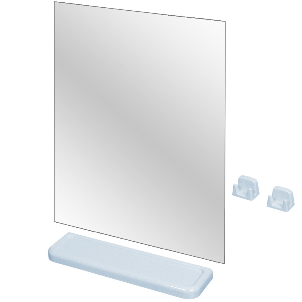 Зеркало для ванной комнаты Berossi Minima с полкой светло-голубое, 51х40 см