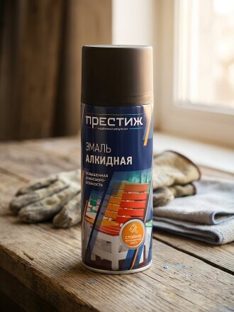 Эмаль аэрозольная, Престиж, универсальная, алкидная, матовая, черная, 520 мл