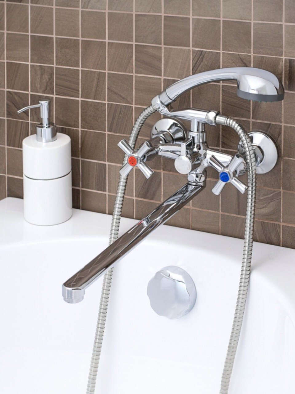 Смеситель для ванны, РМС, с кран-буксой, SL138-140P