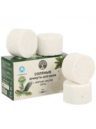 Соляные брикеты 350 г, с эфирным маслом, Бацькина Баня, Пихта, 23010