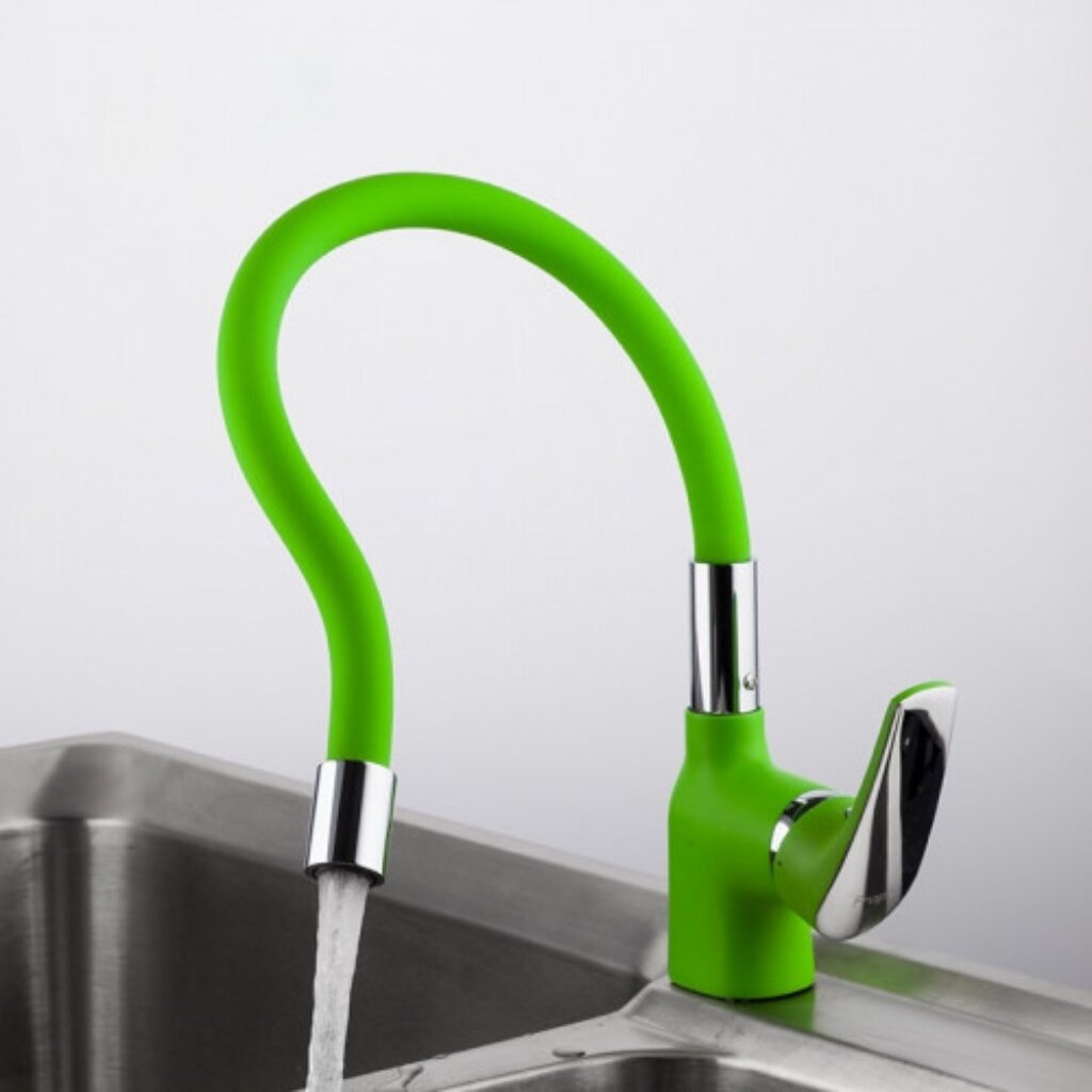 Смеситель для кухни, Frap, гибкий излив, с картриджем, зеленый, F4453-05 смеситель для кухни iddis slide slibl00i05 однорычажный высокий излив 370 мм