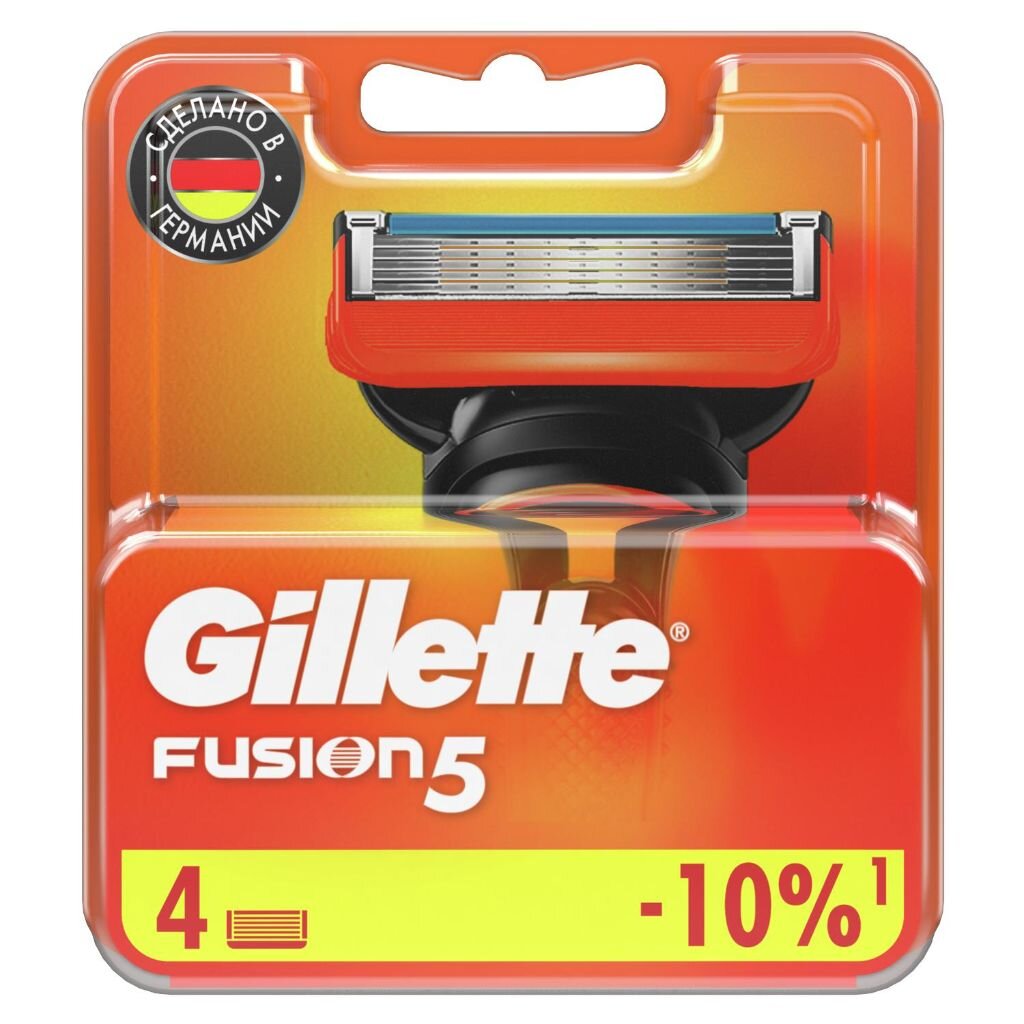 Сменные кассеты для бритв Gillette, Fusion, для мужчин, 4 шт, 81372251 одноразовая мужская бритва gillette blue3 3 шт