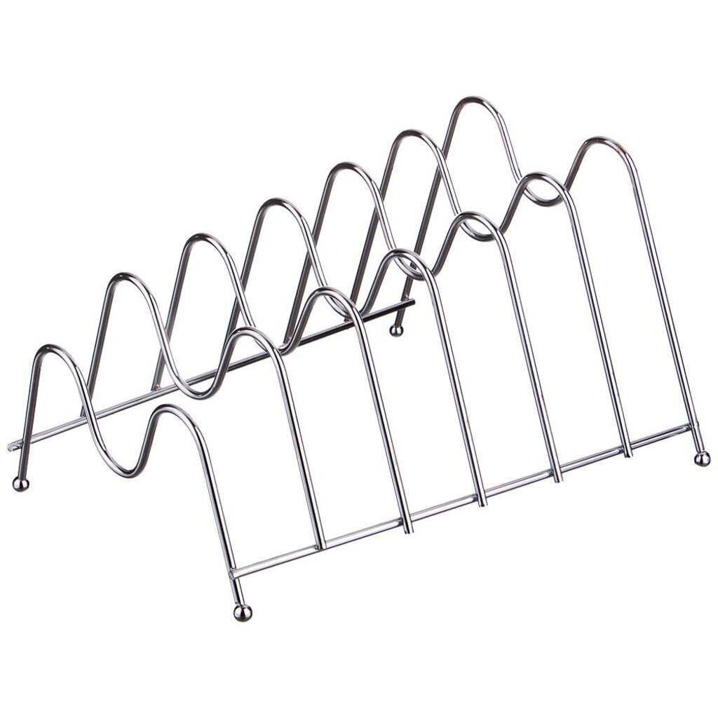 Подставка для тарелок на 6 шт. 28х23 см. высота 16 см. цвет - серебро, 244-106