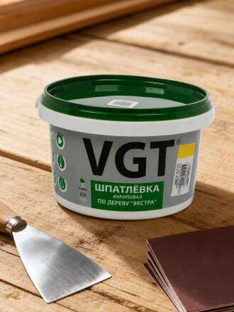 Шпатлевка VGT, Экстра, акриловая, по дереву, для внутренних работ, сосна, 1 кг