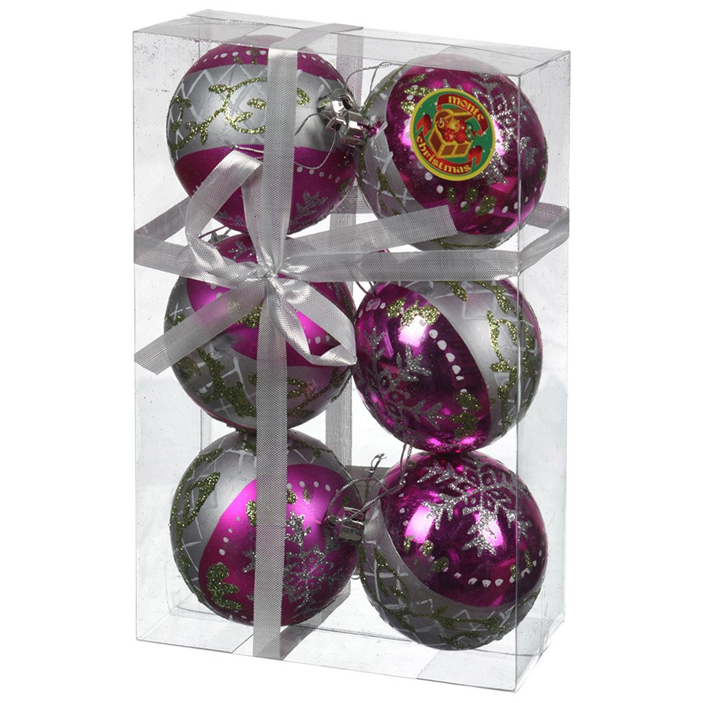 Елочный шар Monte Christmas, Снежинка, 6 шт, 7 см, N6700363