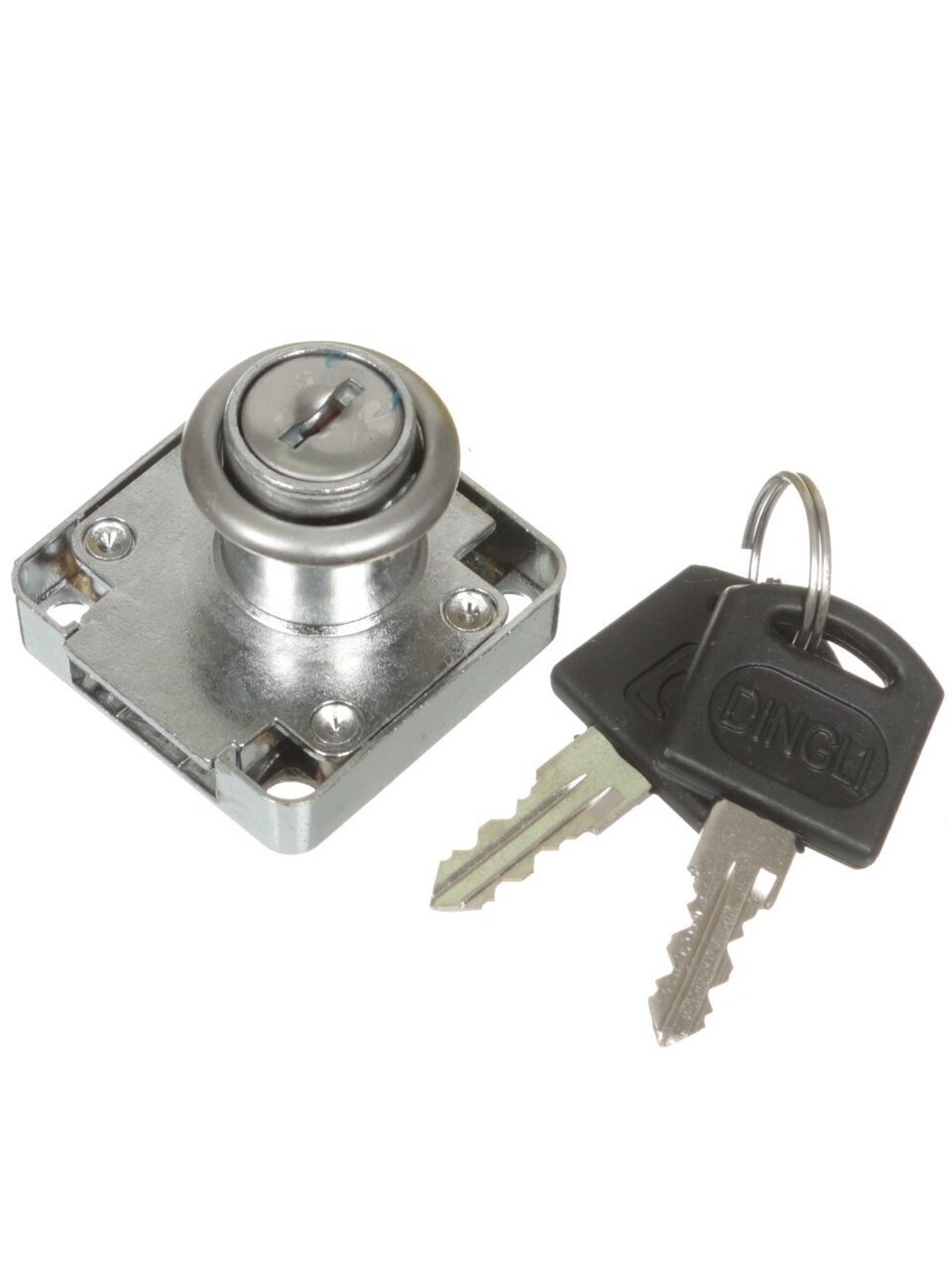 Замок накладной мебельный, Trodos, №338, 301002, авто запирание, хром