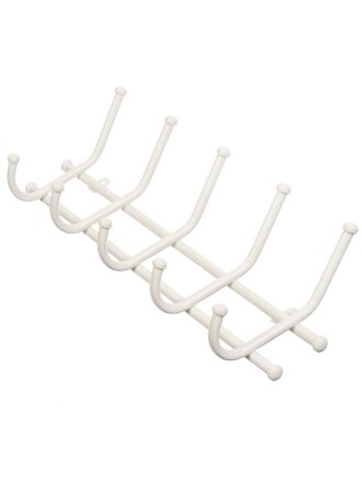 Вешалка настенная 5 крючков, 8х48х16.5 см, металл, ЗМИ, Норма 5, ВН 24 Б, белая