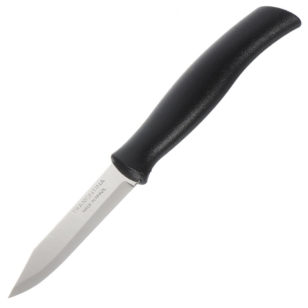 Нож кухонный Tramontina, Athus, для овощей, рукоятка черная, нержавеющая сталь, 8 см, 23080/003 871-160 точилка для ножей нержавеющая сталь 9 5х5 2х4 4 см черная daniks s z58315a