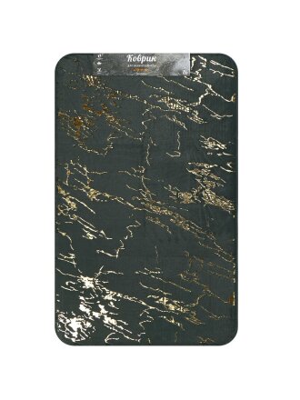 Коврик для ванной, антискользящий, 0.8х0.5 м, полиэстер, зеленый, Мрамор, MA5186F