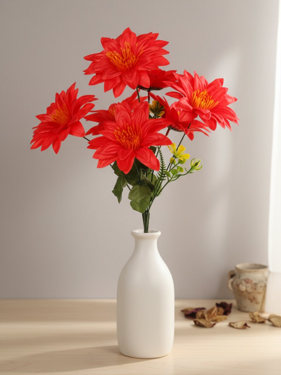 Цветок искусственный декоративный пасхальный, Георгин, 7 головок, 40 см, в ассортименте, FY073