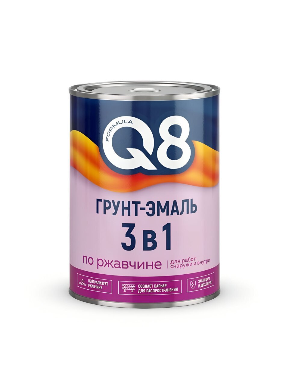 Грунт-эмаль Formula Q8, по ржавчине, алкидная, желтая, 0.8 кг