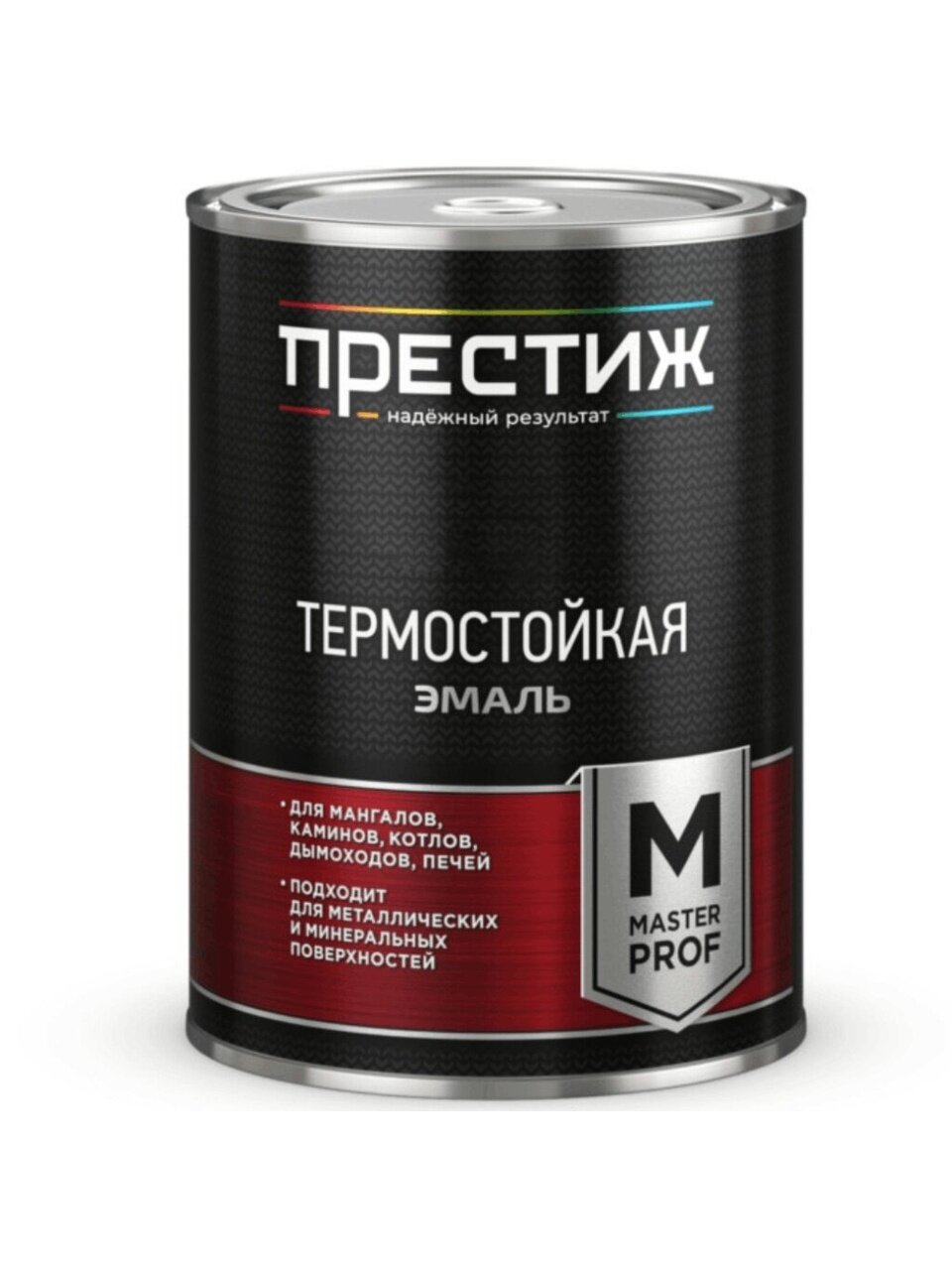 Эмаль Престиж, термостойкая, до 400ºС, матовая, серебристая, 0.8 кг