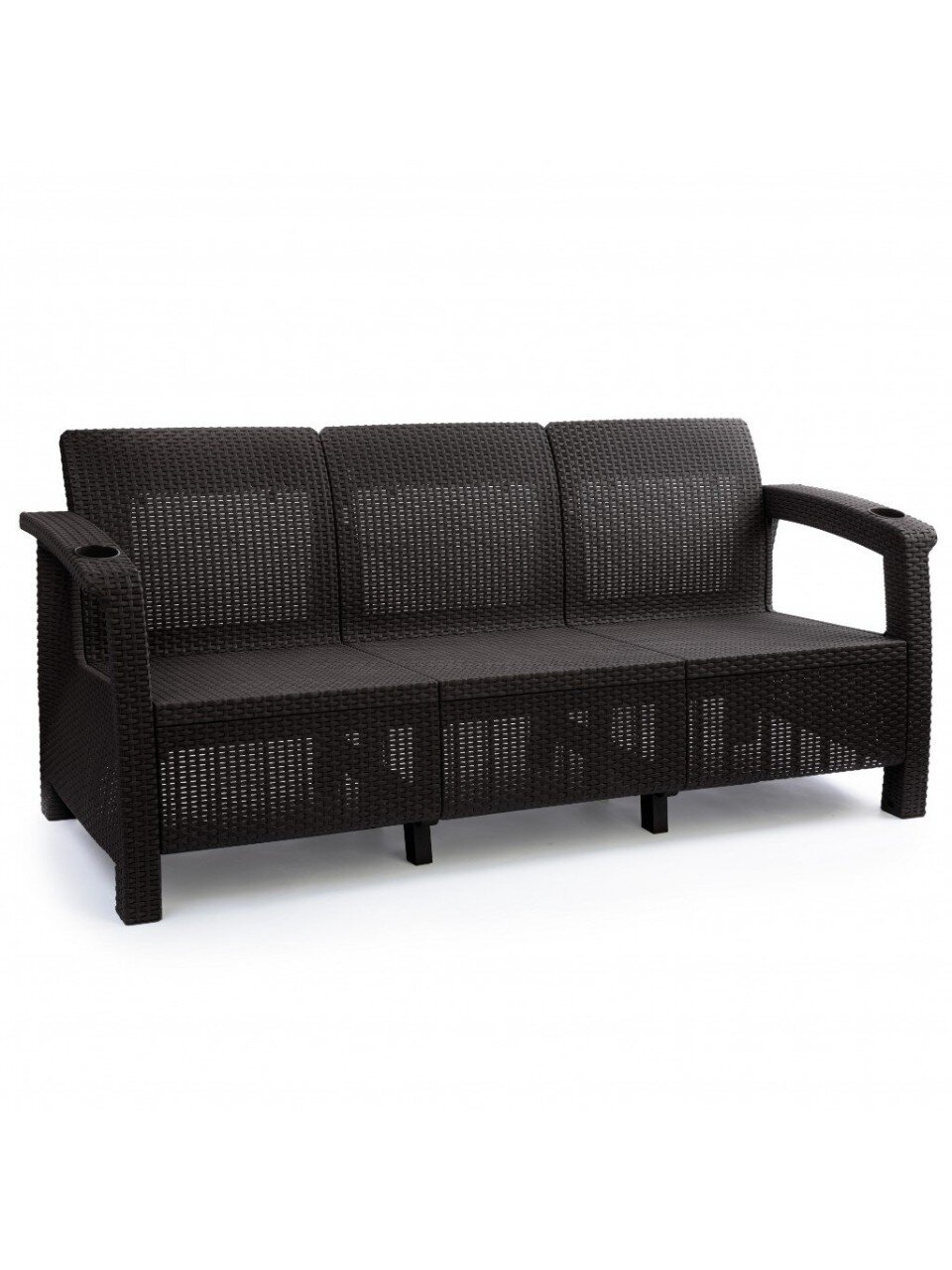 Диван 3-местный, Альтернатива, Ротанг-плюс, 181х70х79 см, мокко, М8836