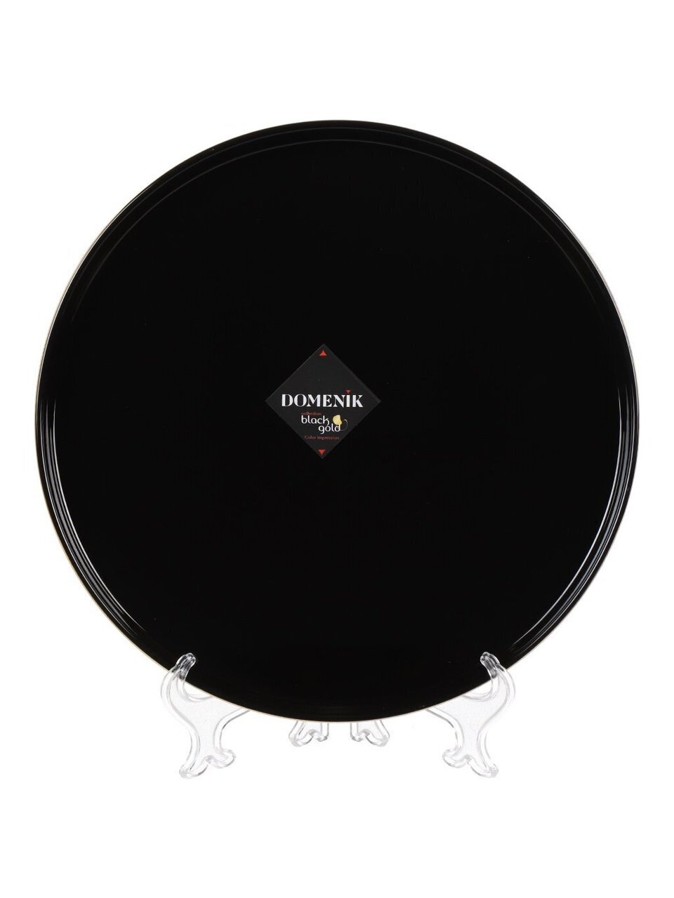 Тарелка обеденная, фарфор, 27 см, круглая, Black Gold, Domenik, DM3010-1