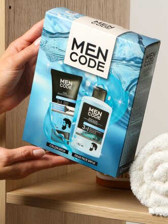 Набор подарочный для мужчин, Men Code, гель для бритья 150мл, лосьон после бритья 150 мл