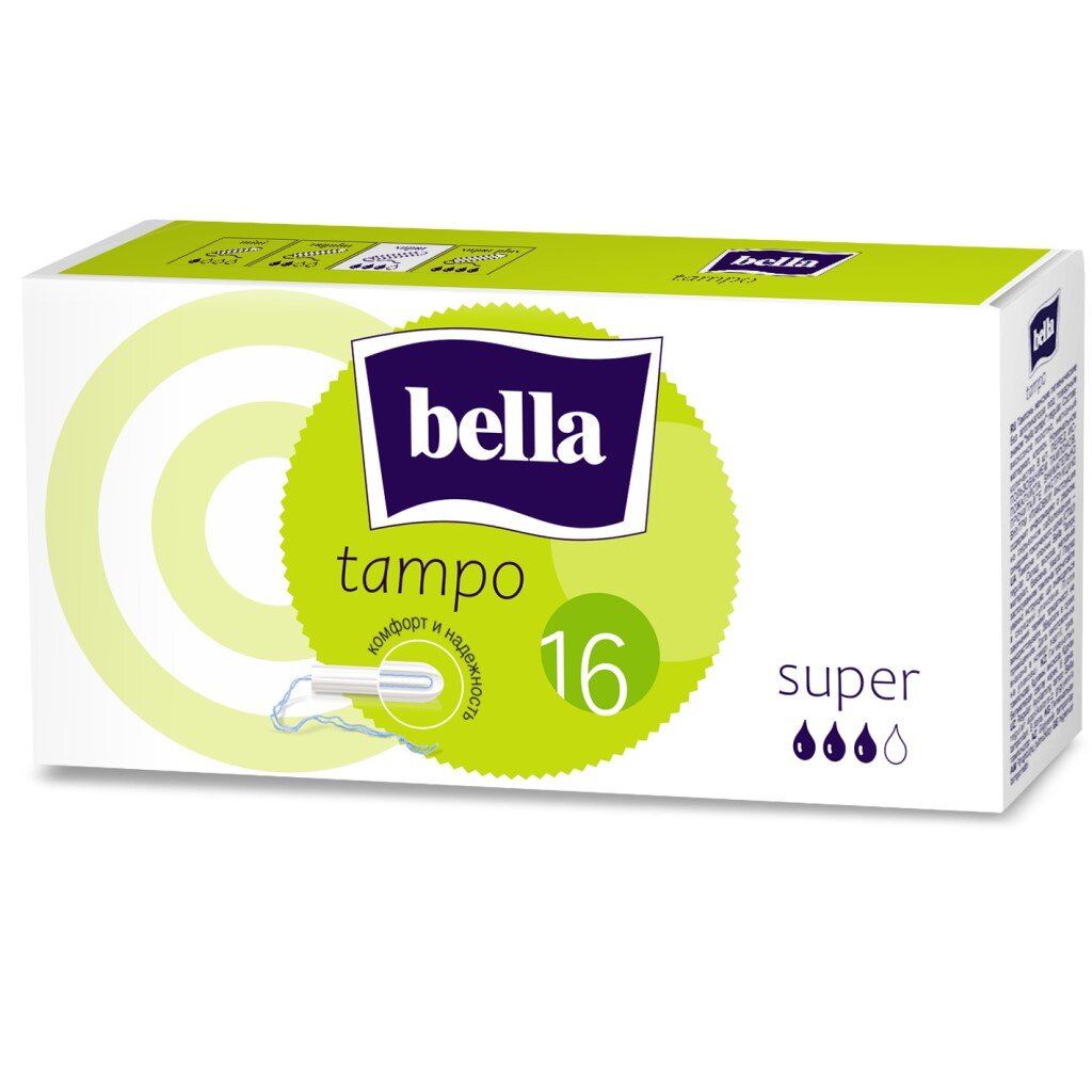 Тампоны Bella, Super, 16 шт, BE-032-SU16-023 bella bella тампоны без аппликатора tampo super