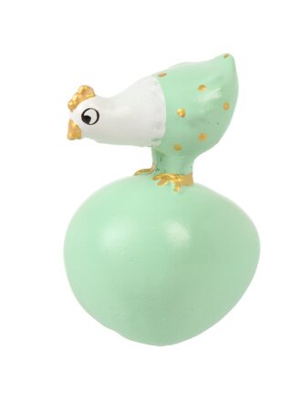 Фигурка декоративная гипс, Курочка на яйце-3, 10.5х12.5 см, зеленая, Evis, 28 2885 0002