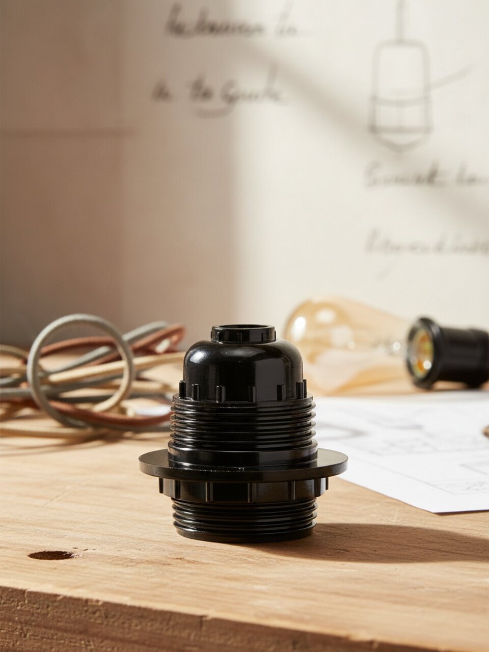 Патрон Е27, подвесной, UNIVersal, карболит, люстровый, М10, 4А, 250В