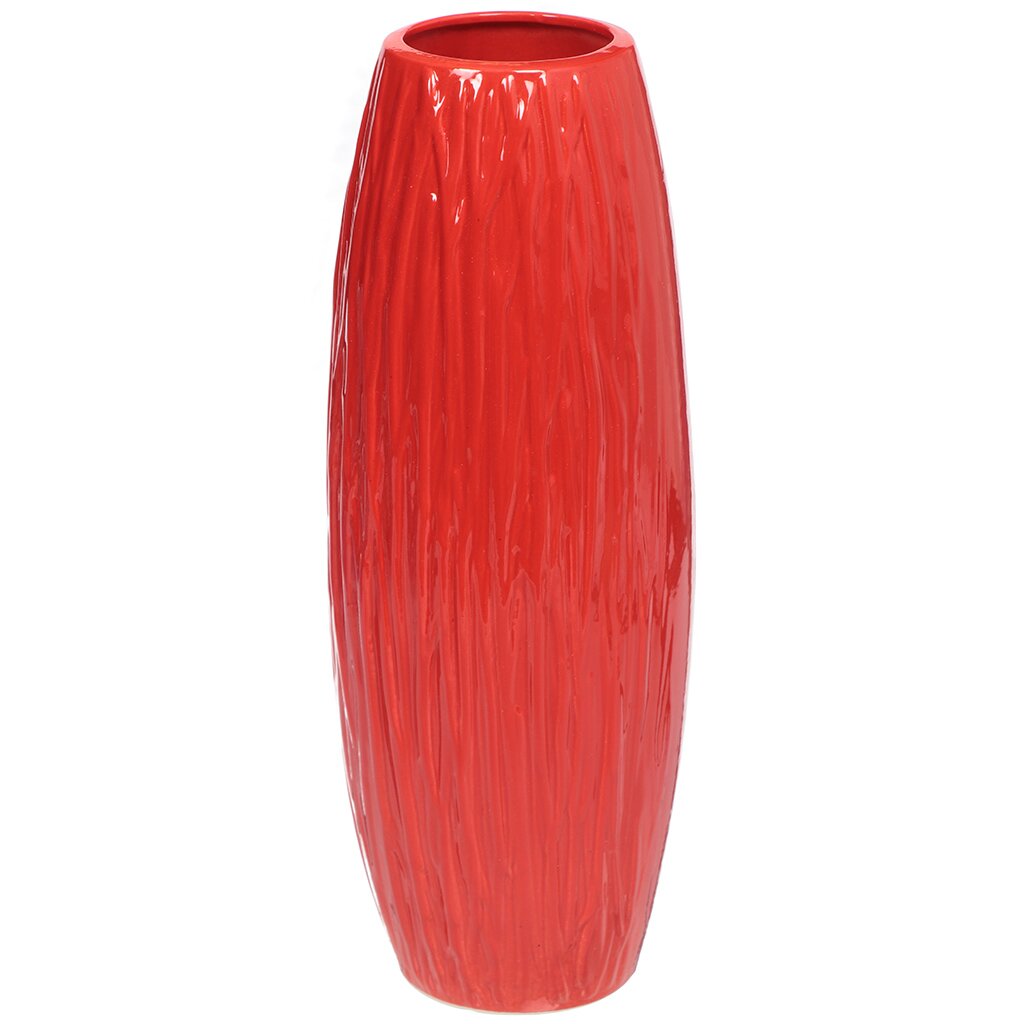 Ваза для цветов керамическая настольная, 32 см, Эстель красная