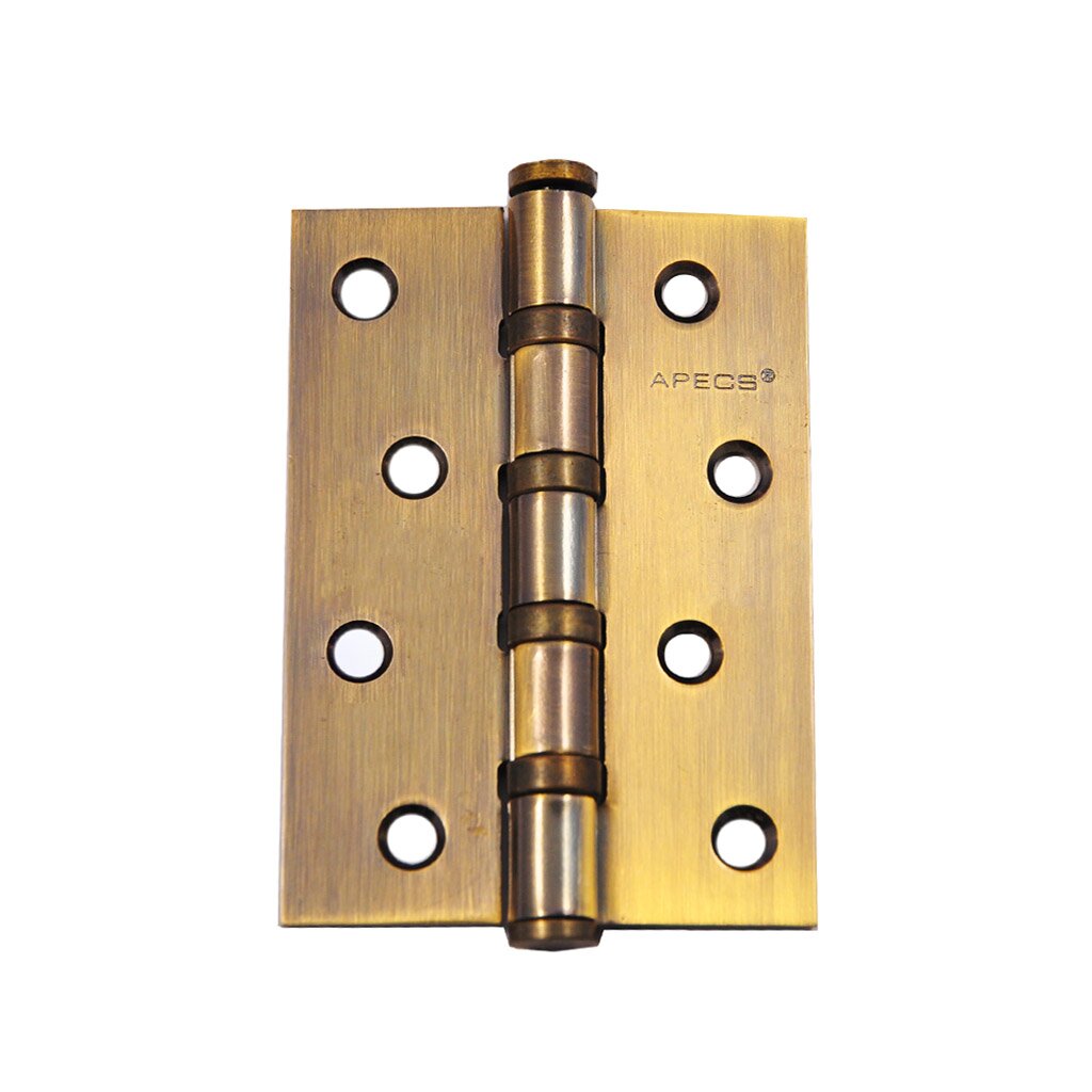 Петля врезная для деревянных дверей, Apecs, 100х70х3 мм, B4-Steel-AB, 13725, универсальный, с 4 подшипниками, бронза глазок дверной apecs 6016 50 90 ав бронза